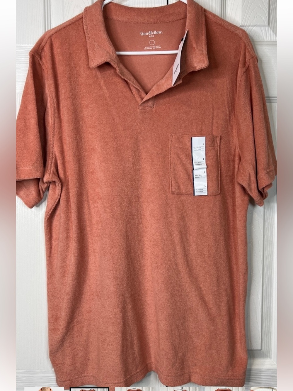 Men’s Goodfellow & Co Rust Terracotta Terry Polo with Chest Pocket